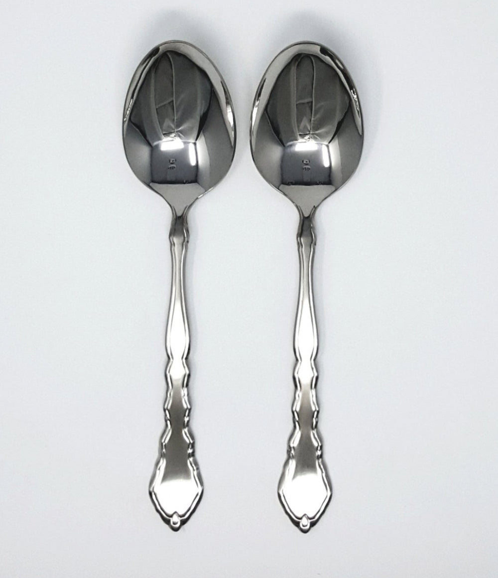 Oneida Satinique Set of 2 Solid Serving Spoons 8 1/4