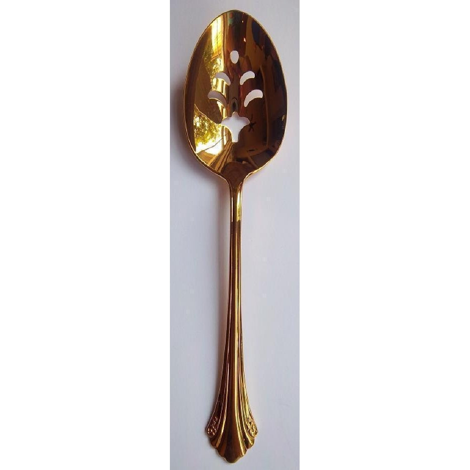 Oneida Golden Enchantment Pierced Serving Spoon | Extra 30% Off Code FF30 | Finest Flatware