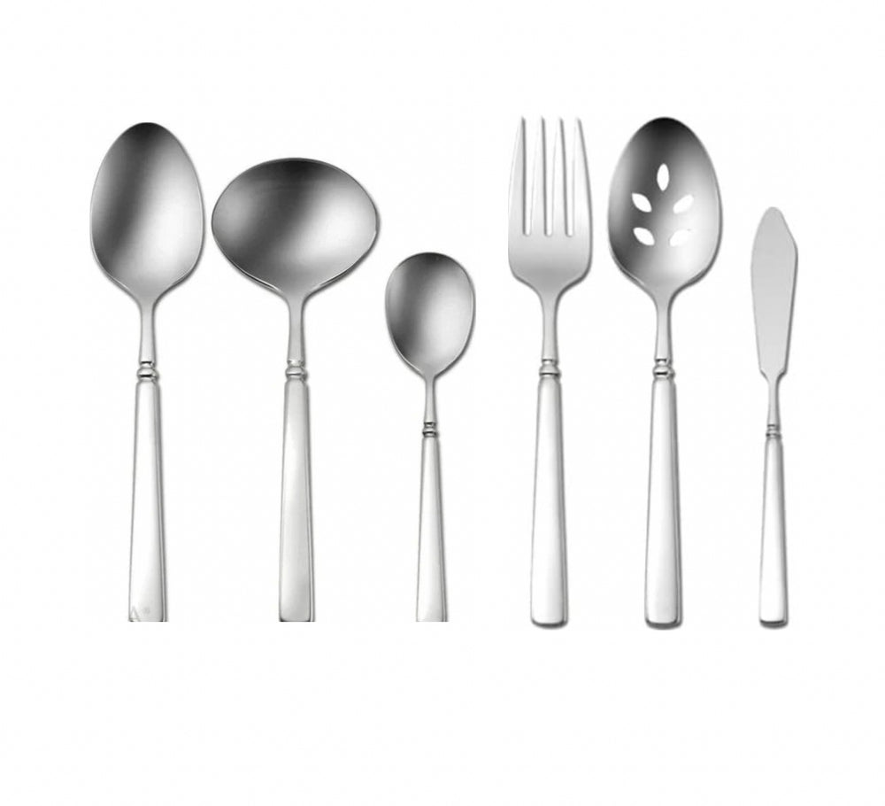 Oneida Satin Easton 6 Piece Serving Set 18/10 Stainless FROSTED HANDLE