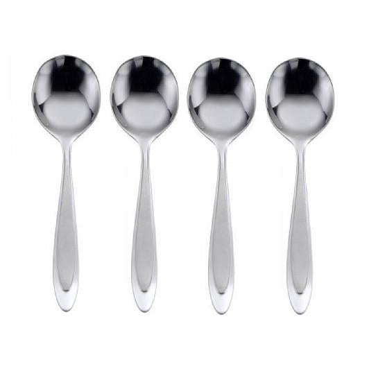 Oneida Aurora Set of 4 Round Bowl Soup Spoons | Extra 30% Off Code FF30 | Finest Flatware