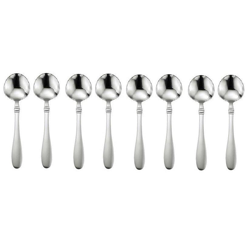 Next Day Gourmet Balustrade Set of 8 Round Bowl Soup Spoons same as Oneida Avondale | Extra 30% Off Code FF30 | Finest Flatware
