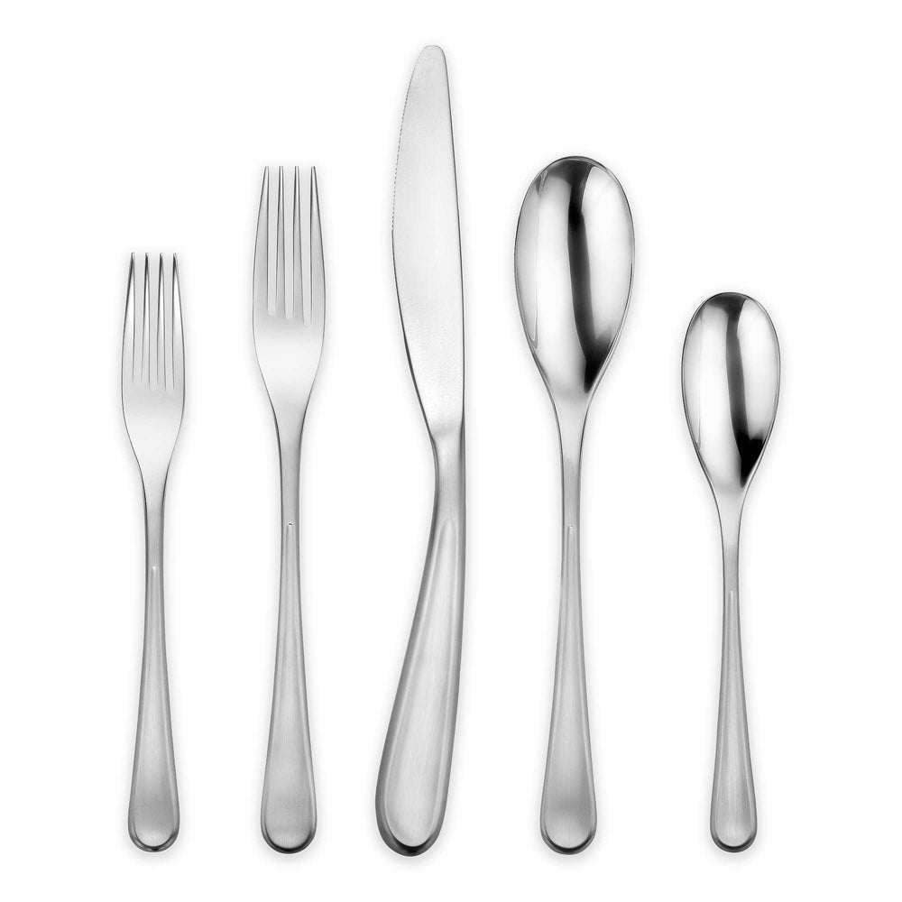 30 Pieces Silverware Set with Serving Set, Stainless Steel Modern
