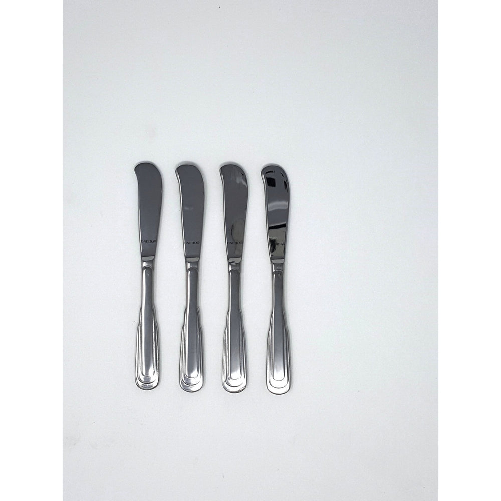 Oneida Cityscape Set of 4 Flat Handle Butter Spreaders | Extra 20% Off Code FF20 | Finest Flatware
