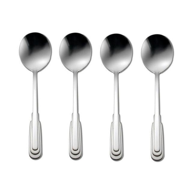 Oneida Cityscape Set of 4 Round Bowl / Cream Soup Spoons | Extra 30% Off Code FF30 | Finest Flatware