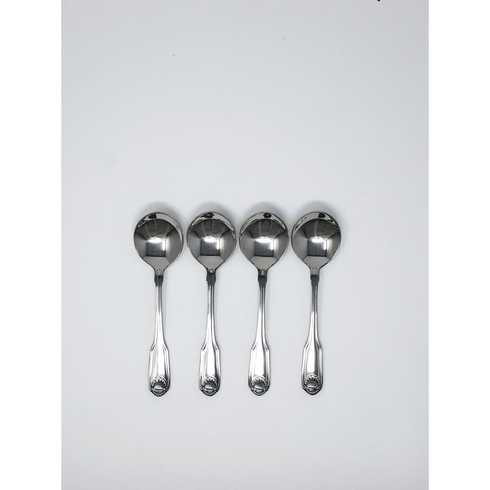 Oneida Classic Shell Set of 4 Round Bowl/Bouillon Spoons | Extra 20% Off Code FF20 | Finest Flatware