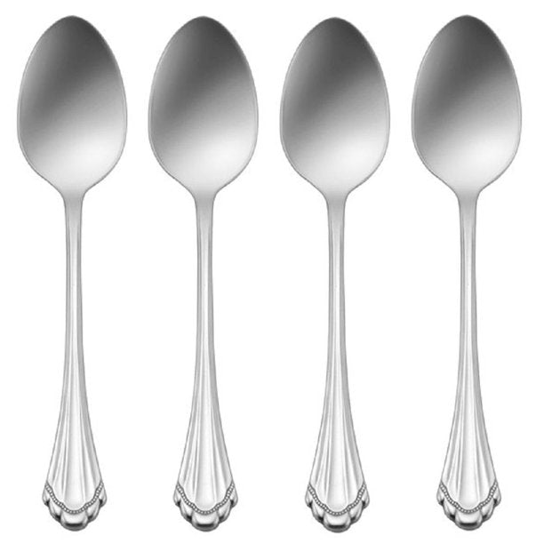 Oneida Marquette Set of 4 Dinner/ Oval Bowl Soup Spoons 18/8 Stainless Flatware