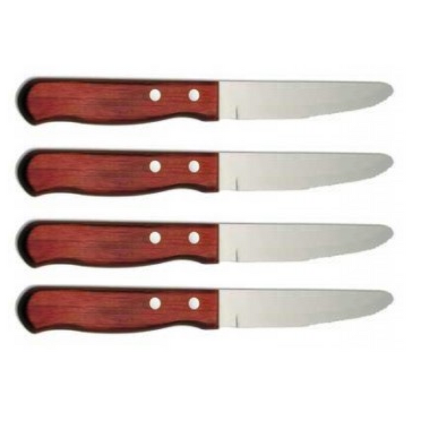 Oneida Moda Lux Set of 4 Steak Knives Brushed Gold 18/10 Stainless Steel