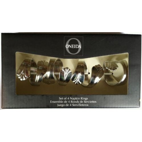 Oneida Royal Flute 4 Napkin Rings in Box | Extra 30% Off Code FF30 | Finest Flatware