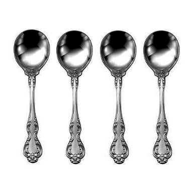 Oneida Wedgwood St Moritz Set of 4 Bouillon Cream Soup Spoons | Extra 30% Off Code FF30 | Finest Flatware